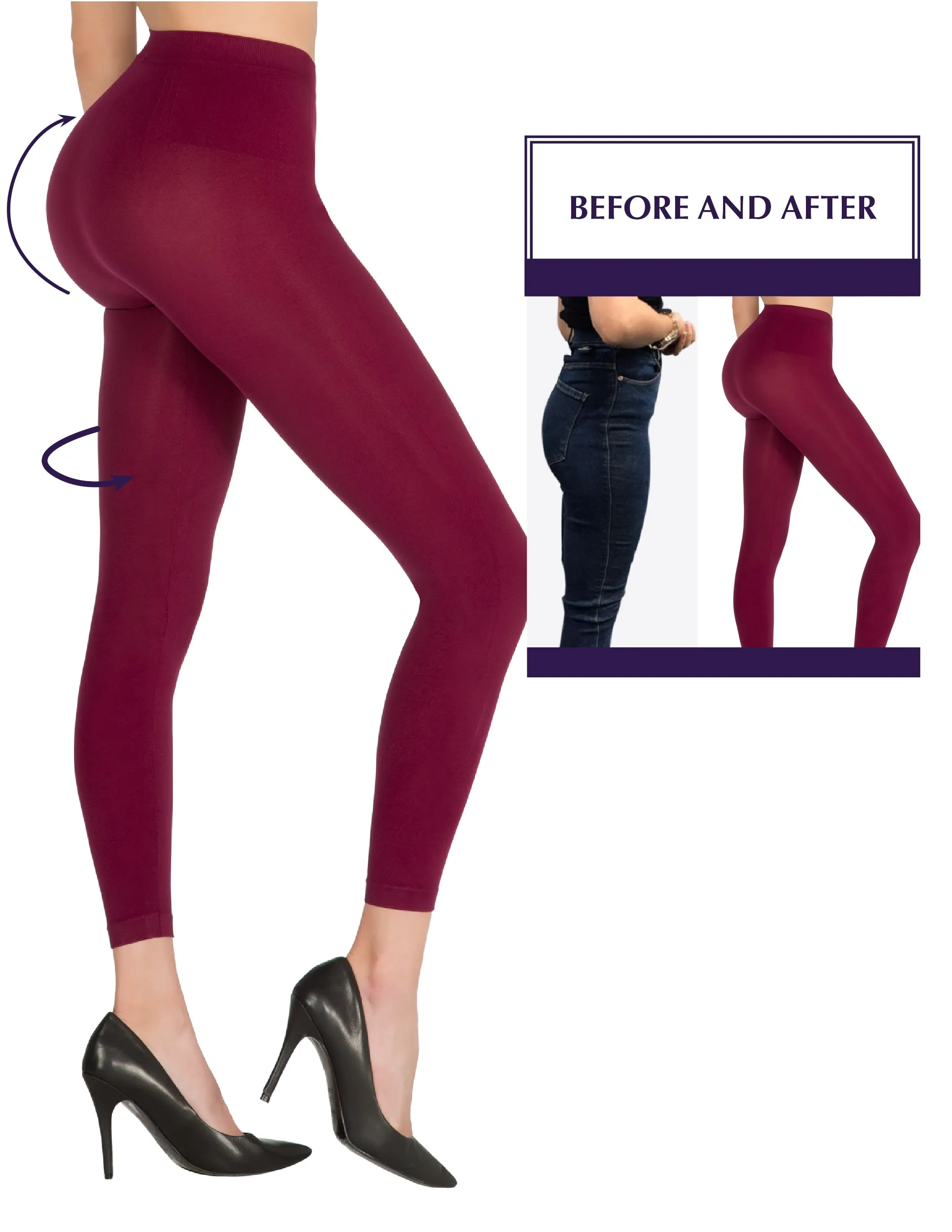 1T2334 Everyday Slimming Leggings with Targeted Compression