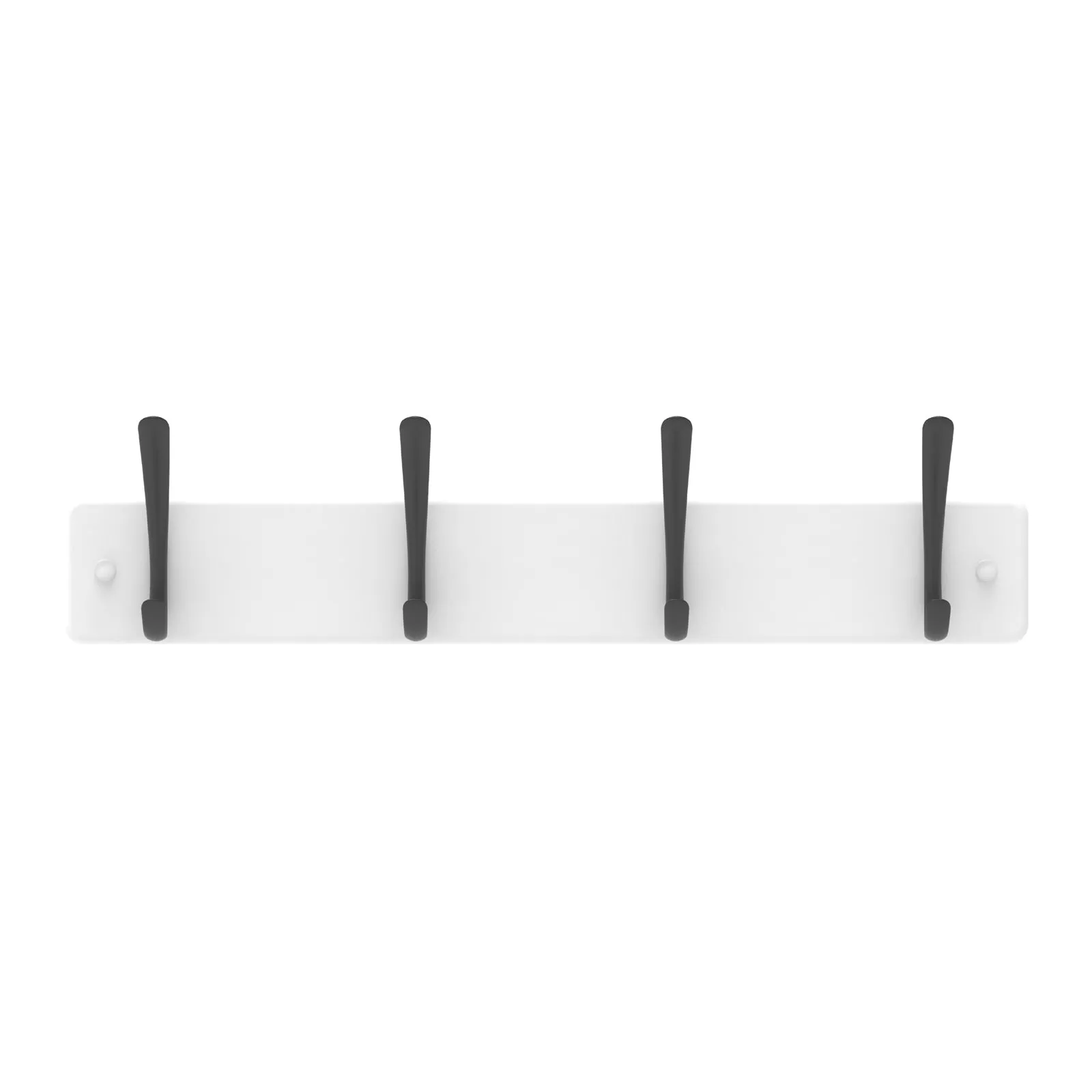 4 Black Hooks White Board Hat & Coat Rack