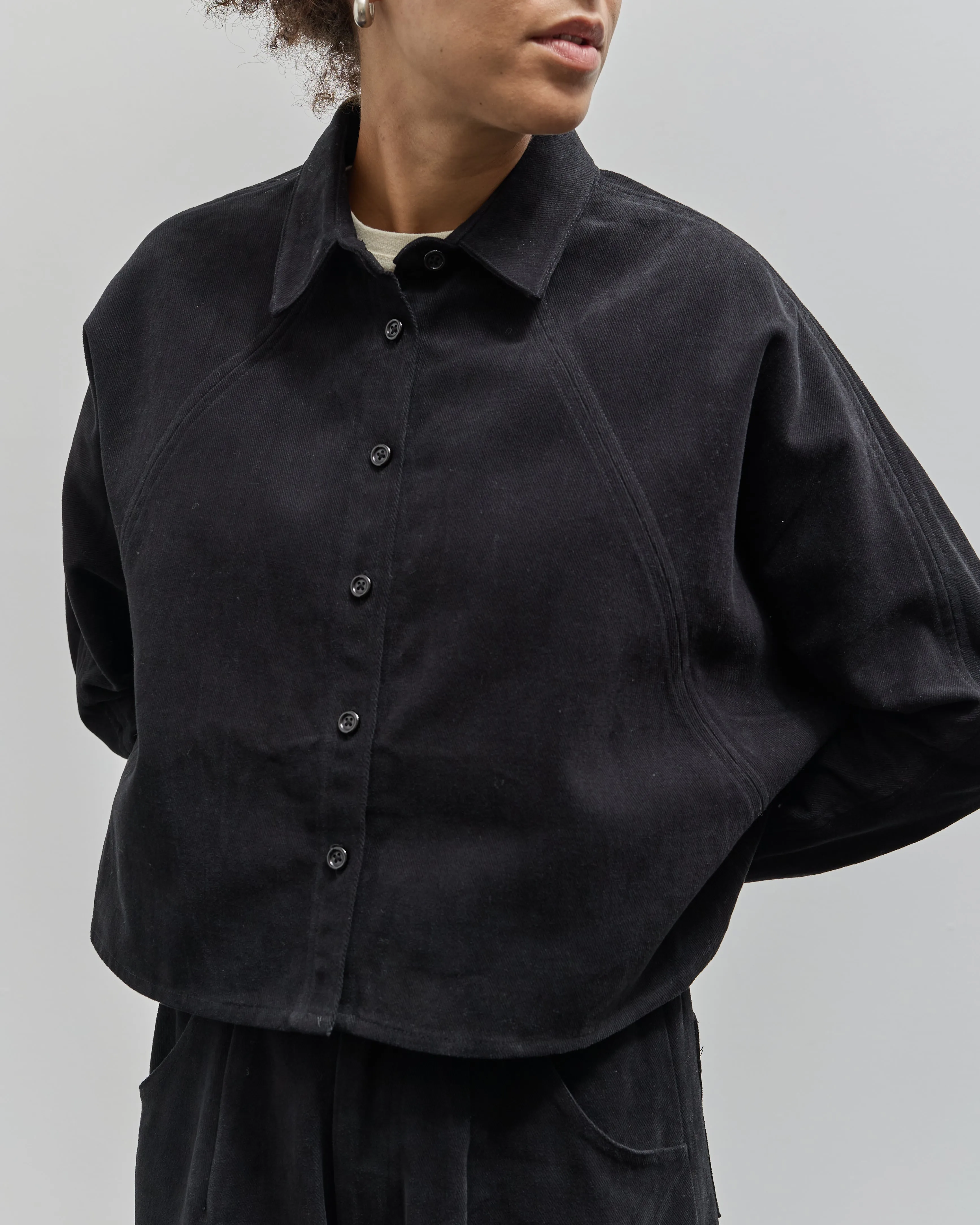 7115 Signature 3/4 Cropped Shirt, Black