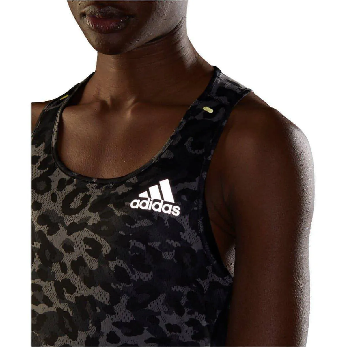 adidas Fast Graphic Womens Running Vest Tank Top - Grey