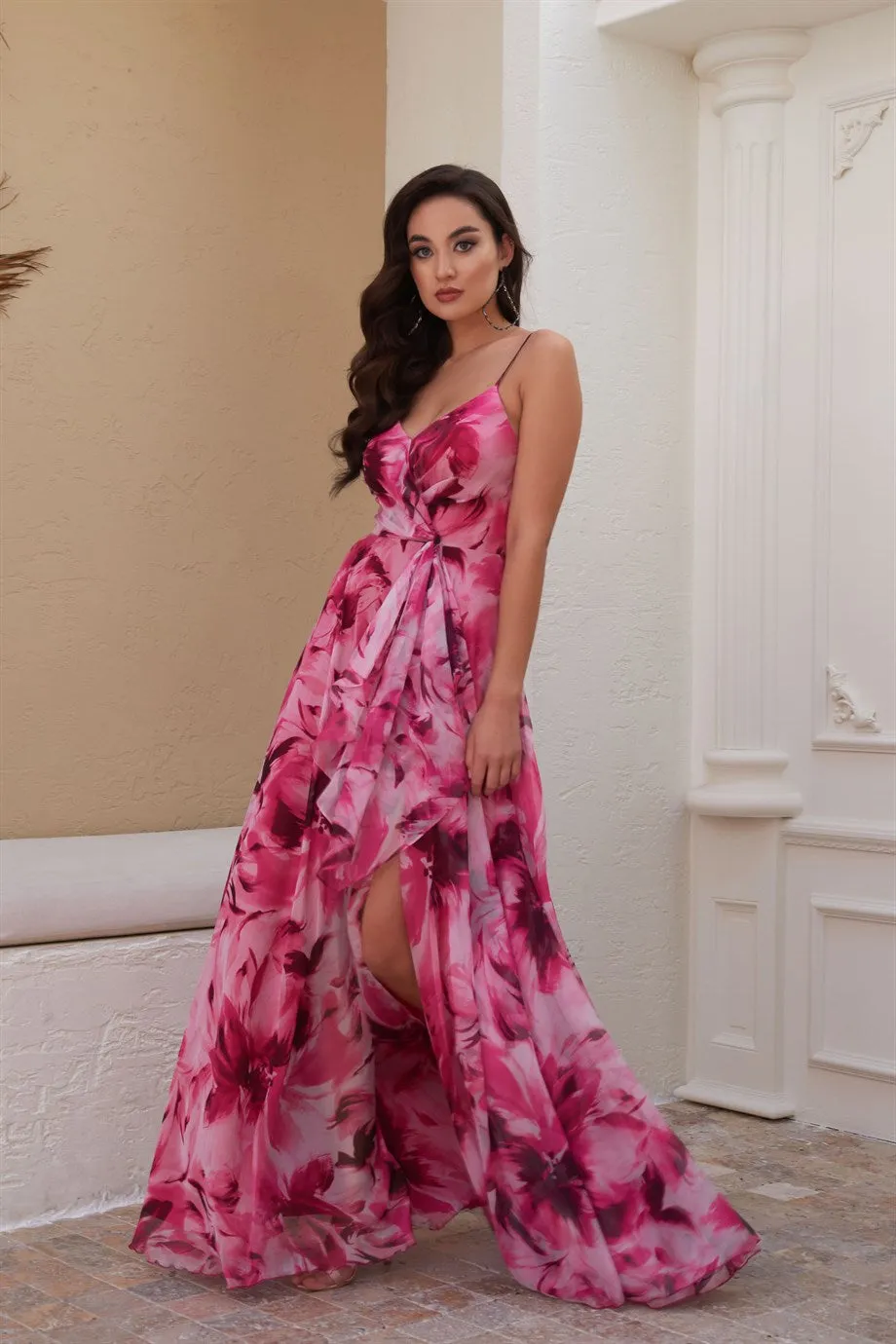 Angelino Fuchsia Impirme Hanger Long Evening Dress