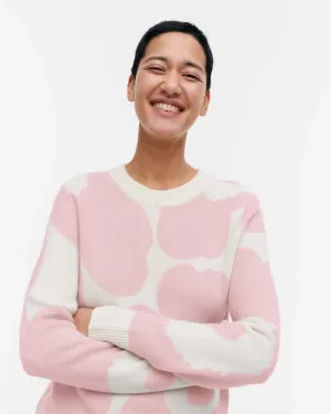 Aukio Unikko Cashmere Sweater | White, Pink