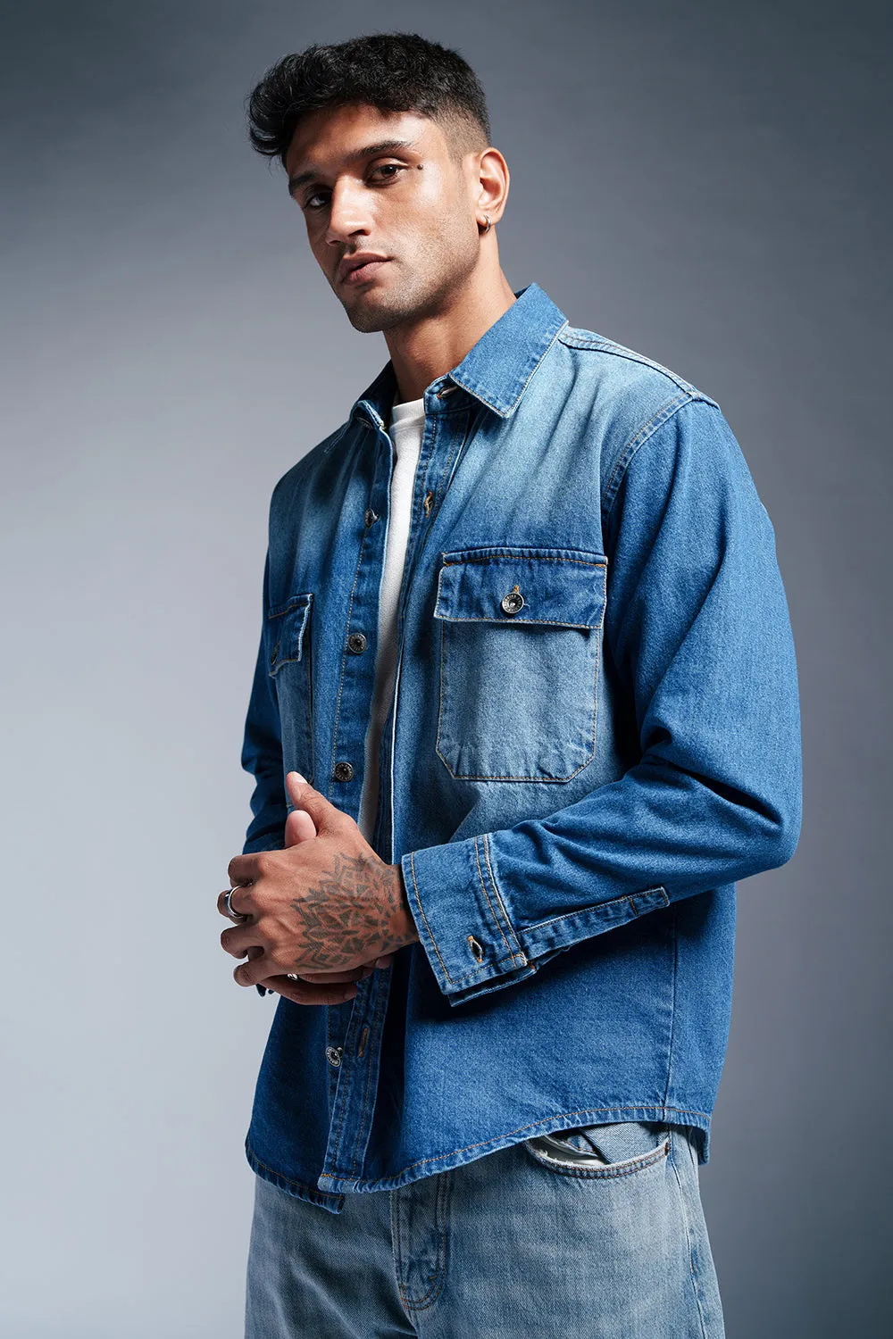 Azure Splash Men's Denim Jacket