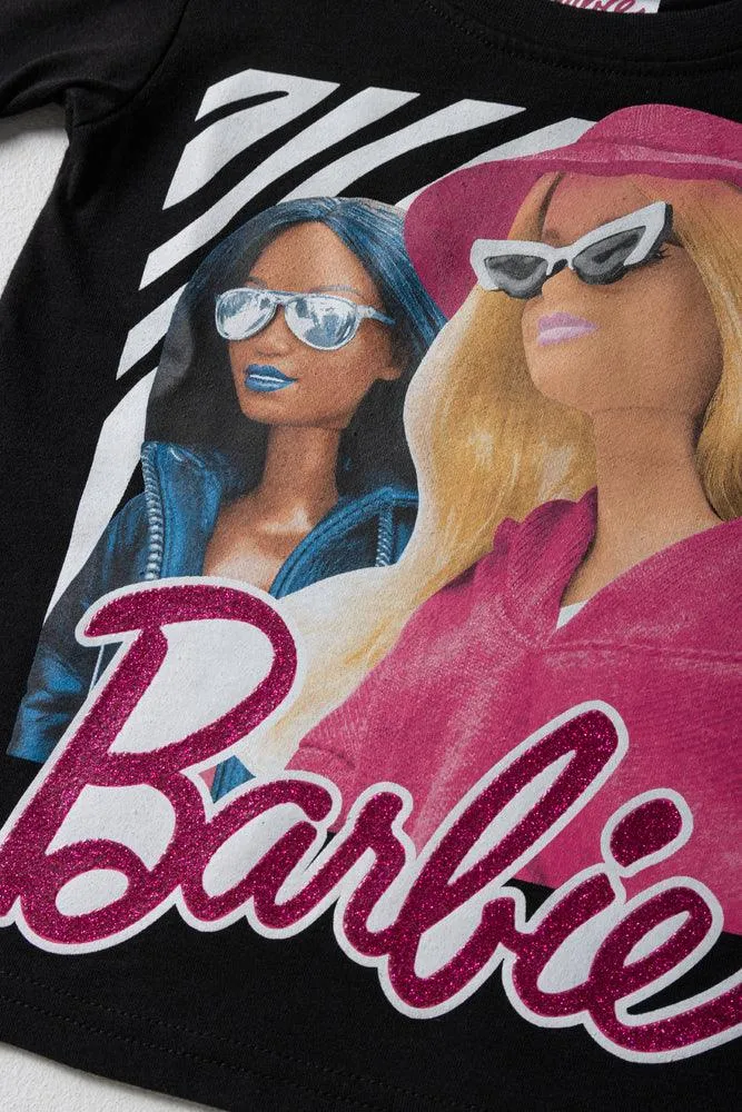 Barbie 3 Pack Short Sleeve T-Shirts Black & Pink