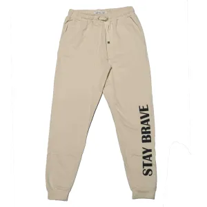 Beige Basic Track Pants