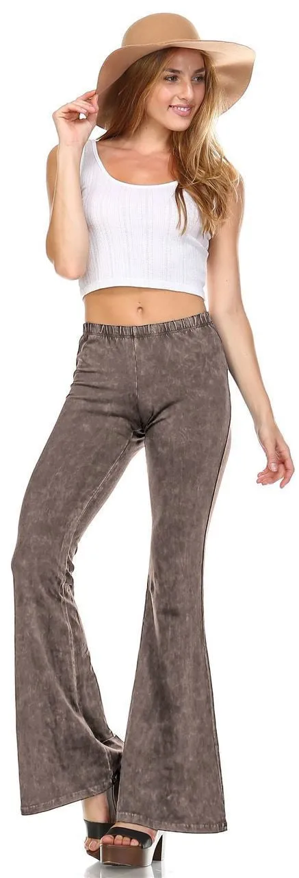 Bell Bottoms Yoga Pants Denim Colored Taupe Gray