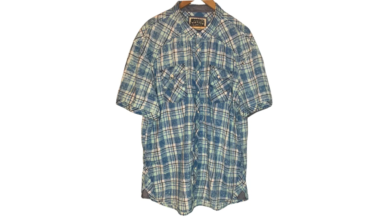 BKE Vintage Plaid Short Sleeve Shirt, 3x