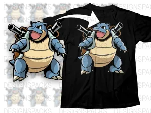 Blastoise Themed Cool and Stylish Graphic Png Digital Download