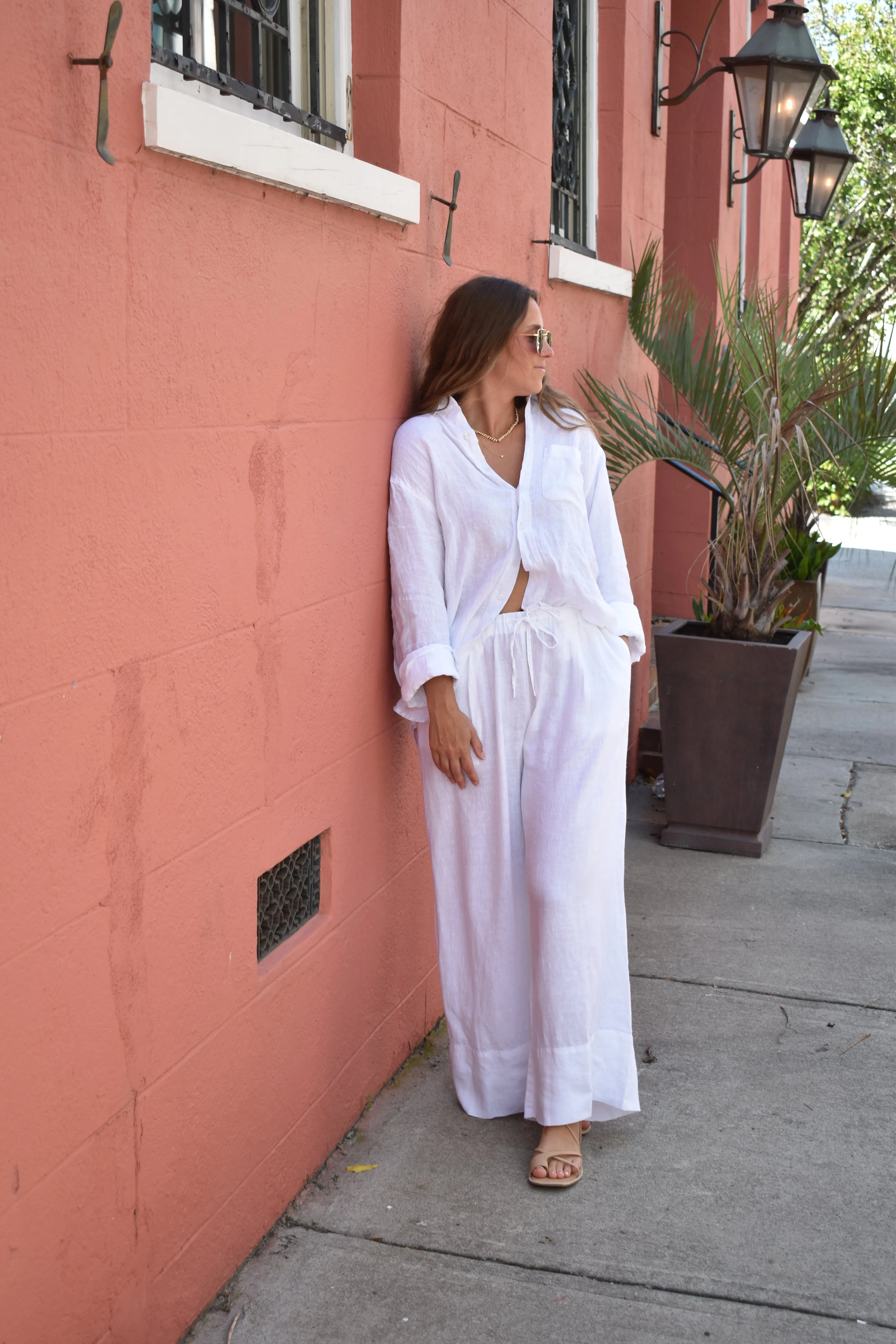 Boyfriend Shirt White Linen