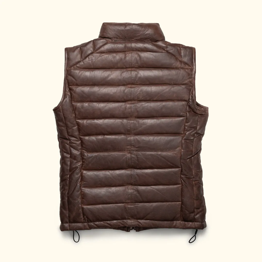 Bridger Leather Down Vest | Dark Brown