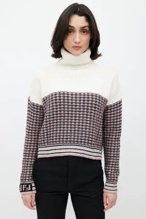 Cream & Multicolour Wool Knit Sweater