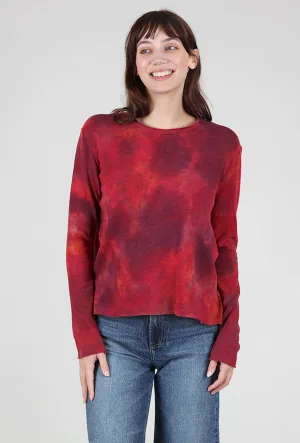 Crop Cozy Smoosh Top, Red Mix