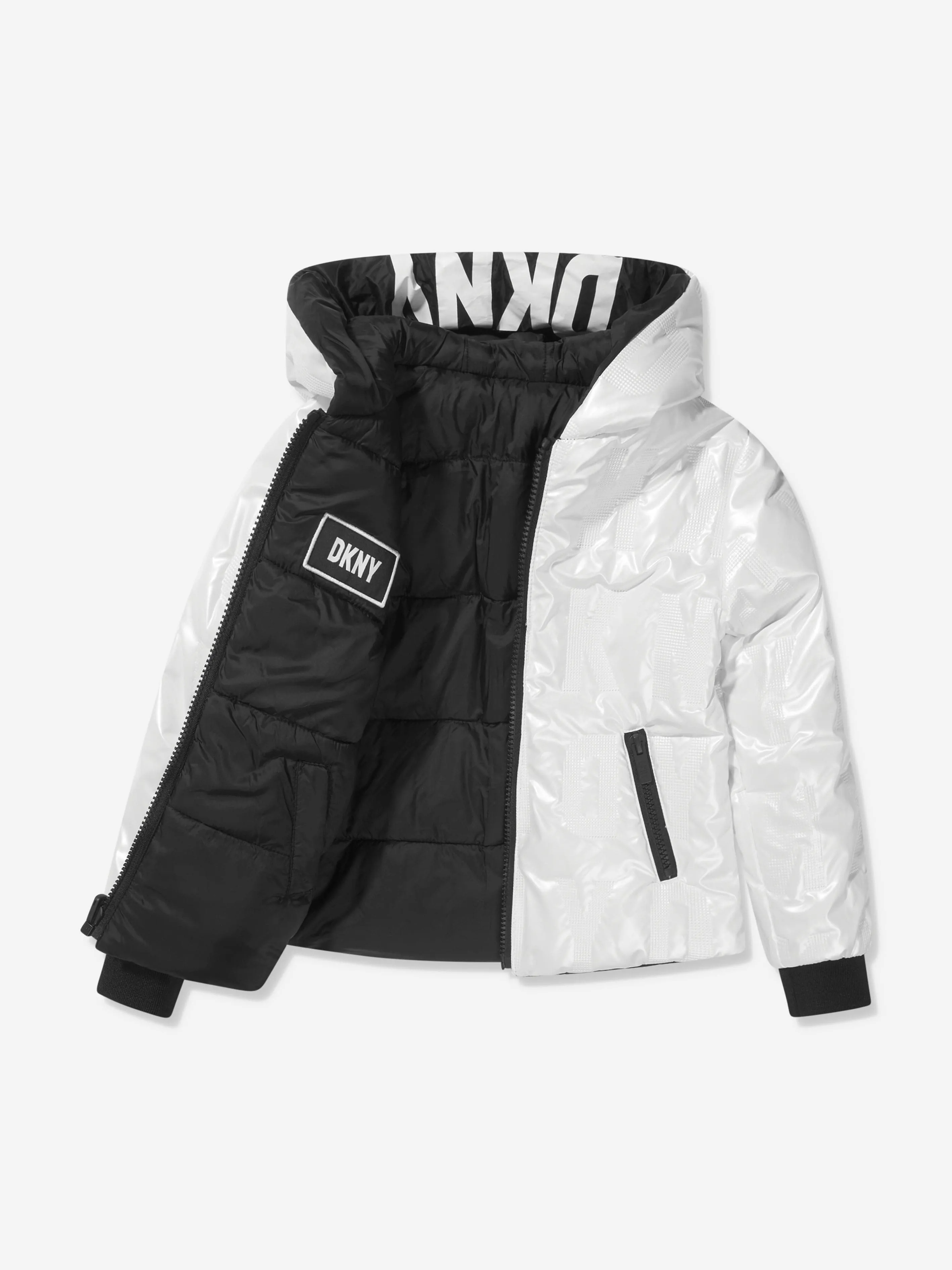 DKNY Girls Reversible Hooded Puffer Jacket