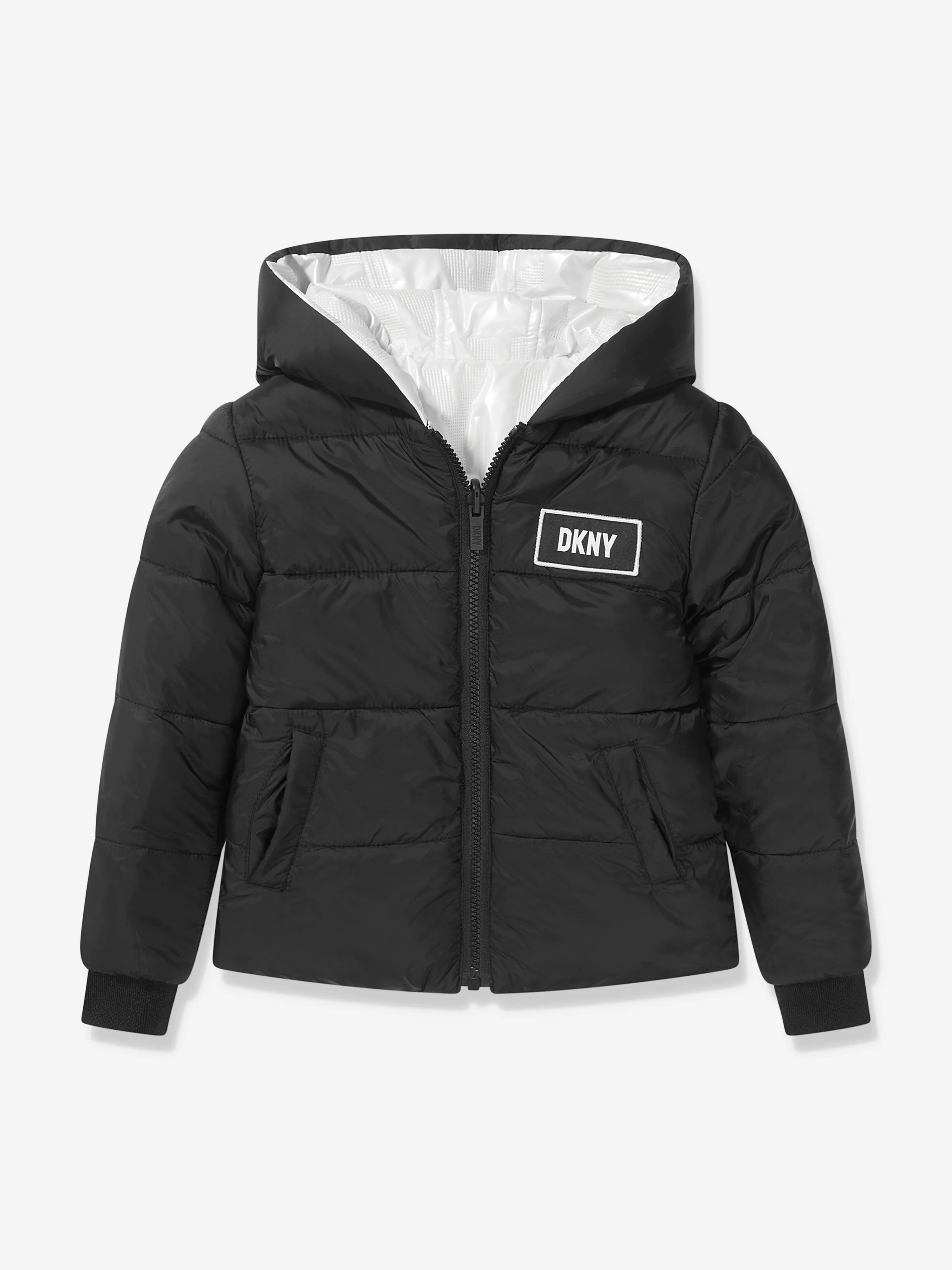 DKNY Girls Reversible Hooded Puffer Jacket