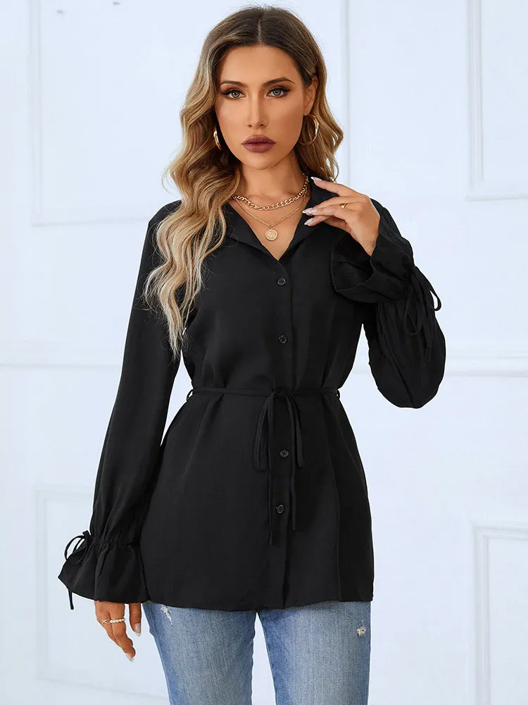 Effortless Effect Black Bandage Long Sleeve Top