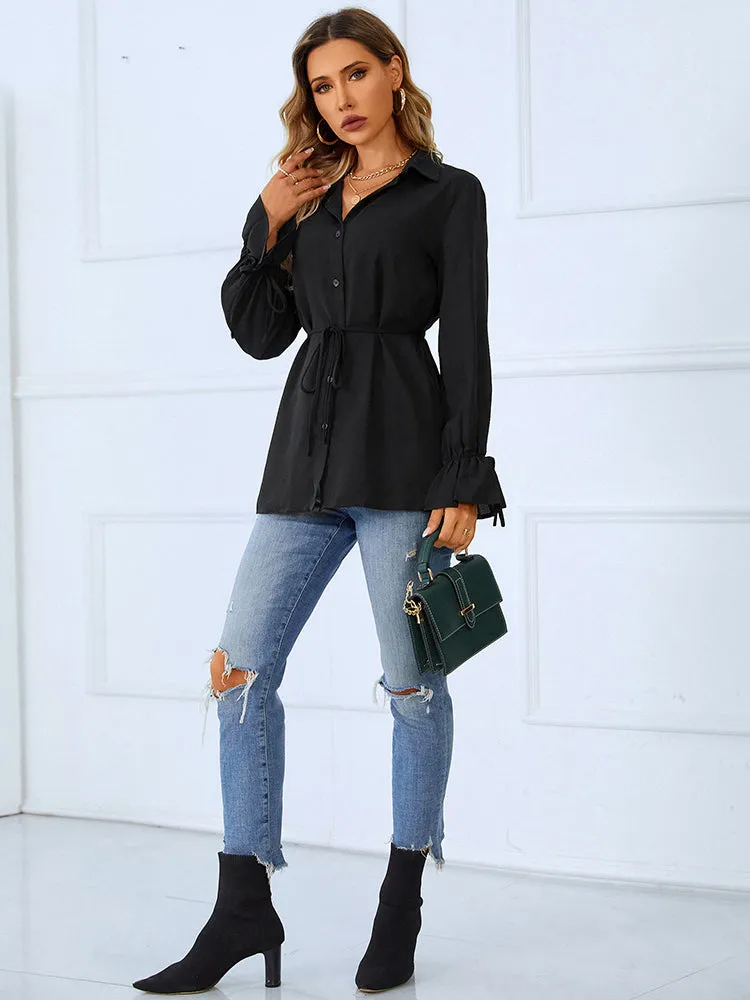 Effortless Effect Black Bandage Long Sleeve Top