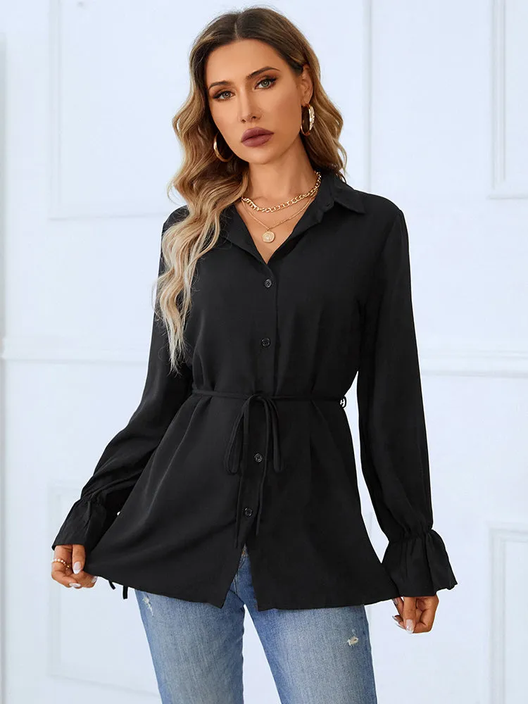 Effortless Effect Black Bandage Long Sleeve Top