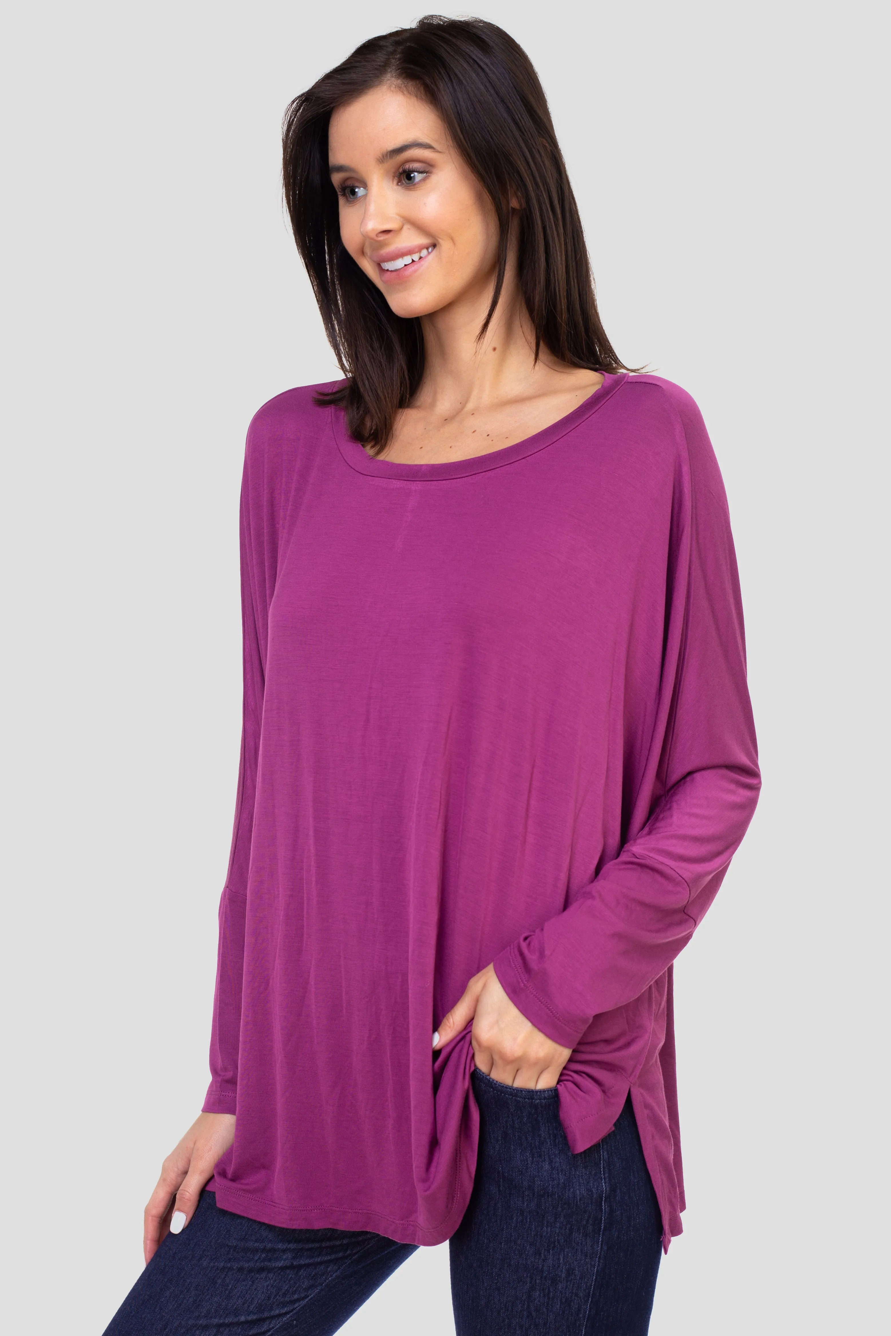 Effortless Style Dolman Oversized Tunic Top