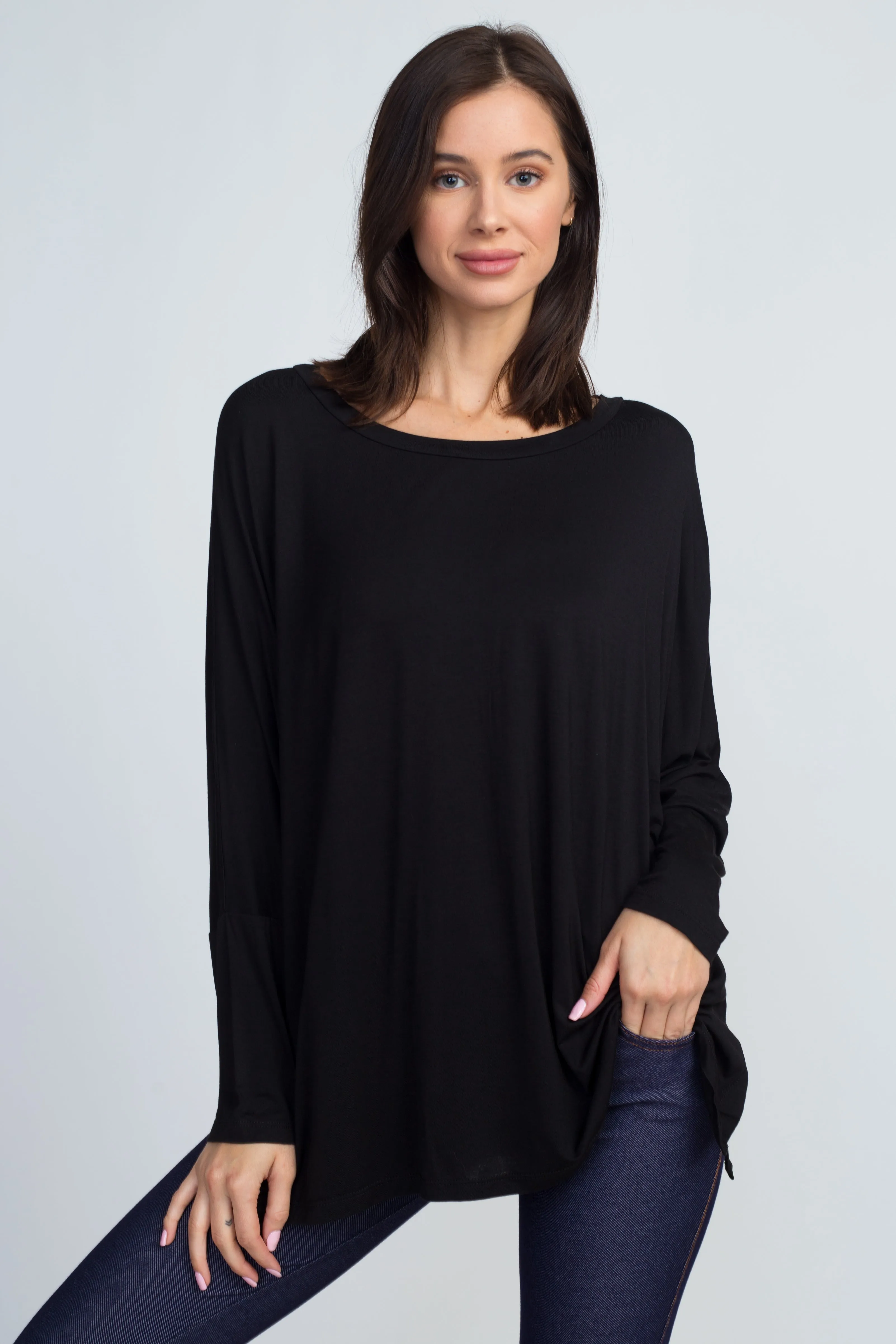 Effortless Style Dolman Oversized Tunic Top