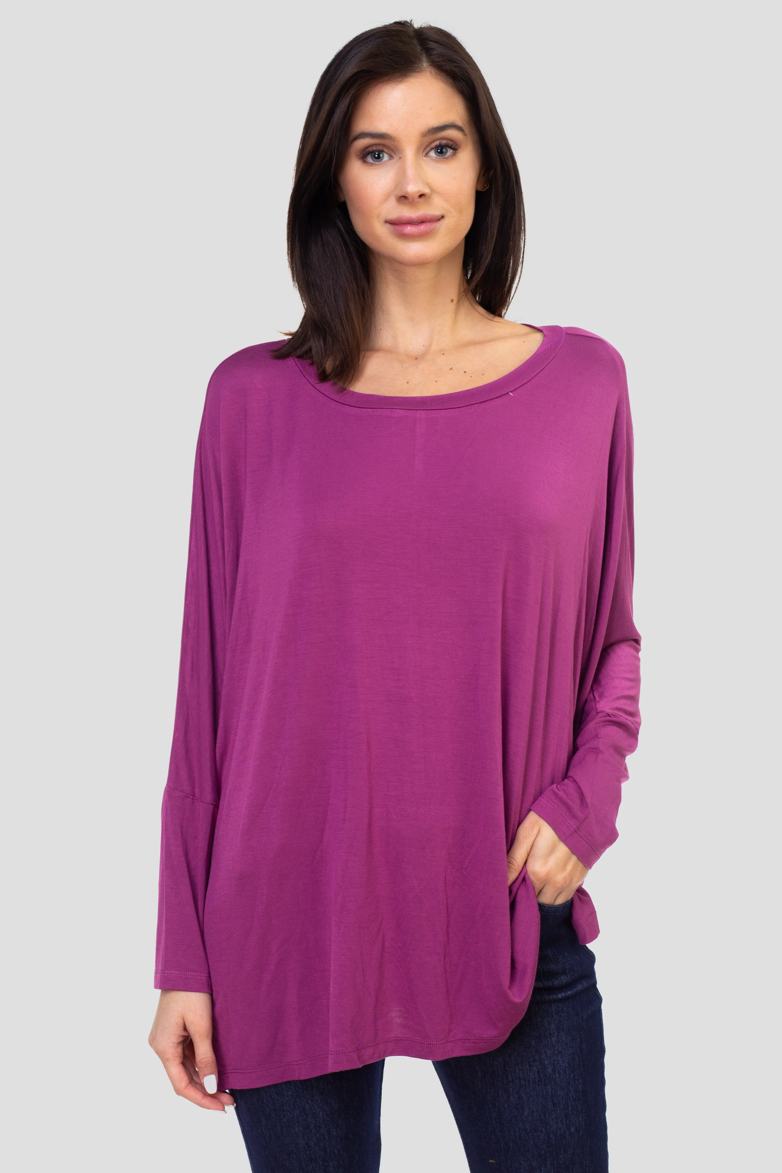 Effortless Style Dolman Oversized Tunic Top