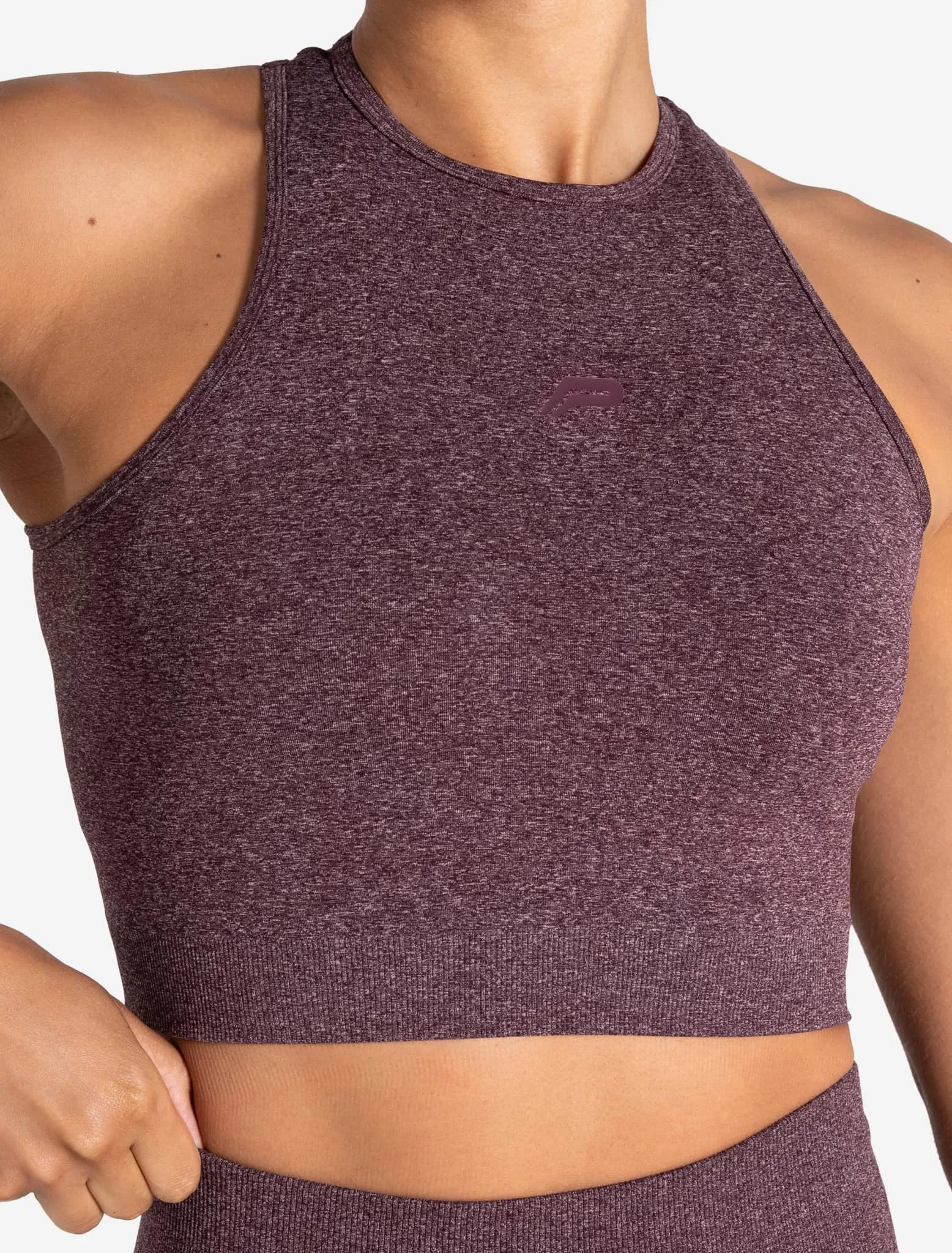 Form Seamless Crop Tank - Cherry Marl