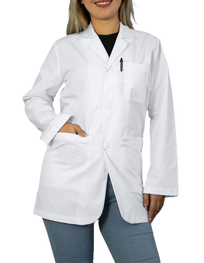 Free Embroidery Heedfit Unisex 31 Inches Three Pocket White Consultation Coat