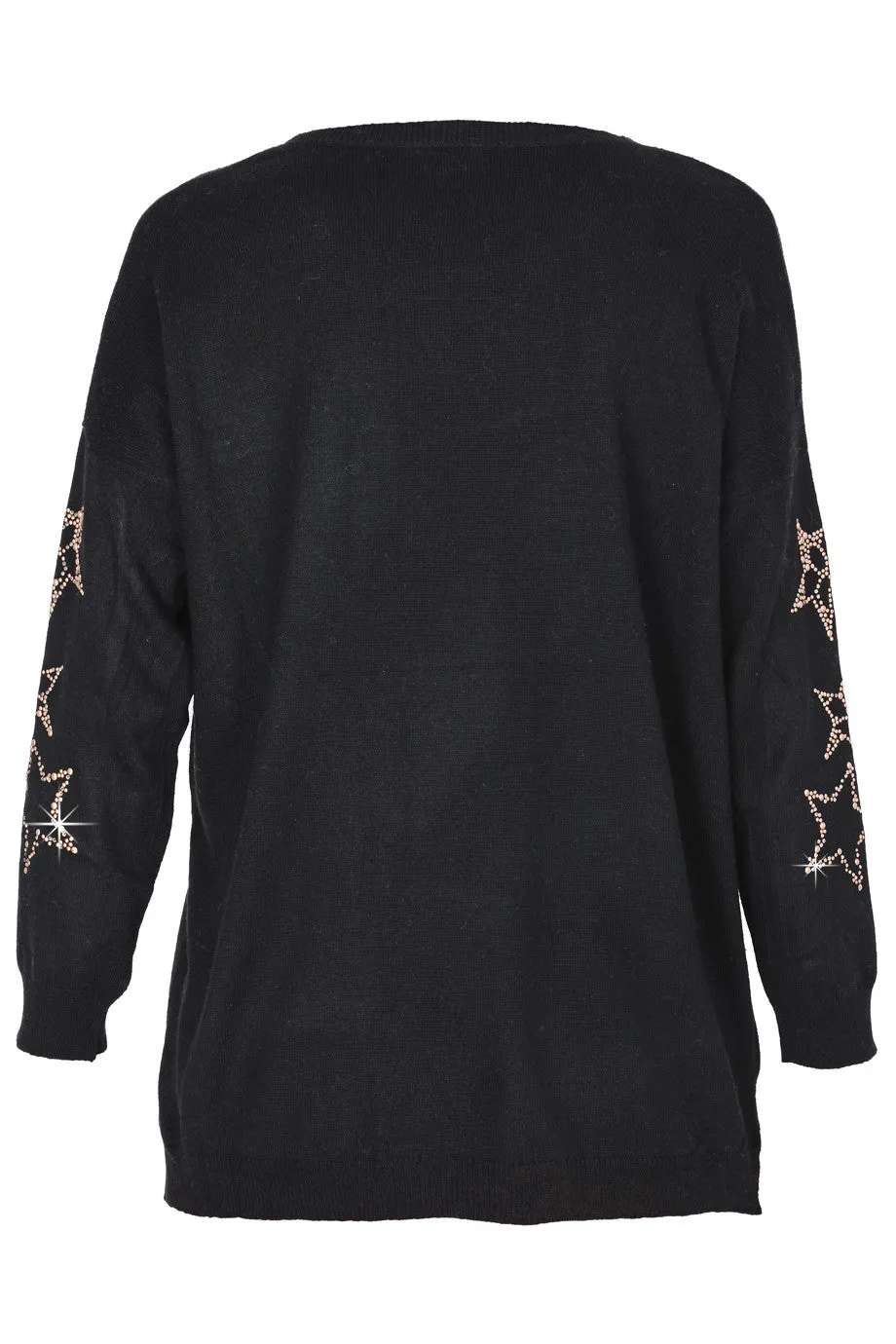 GALIENA Black Studded Jumper