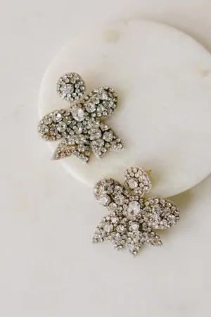 Glistening Silver Bows Earrings