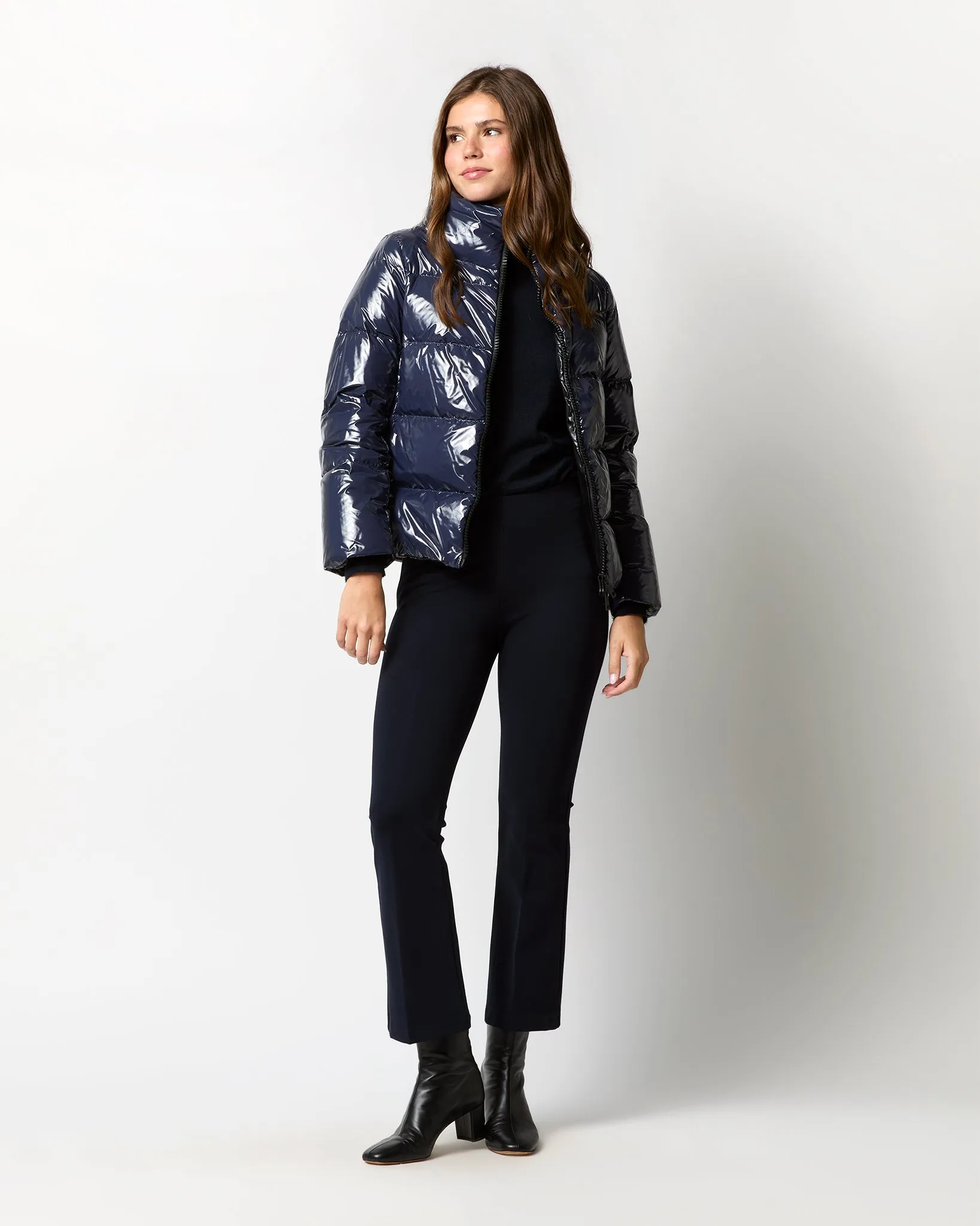 Gloss Short Jacket in Navy