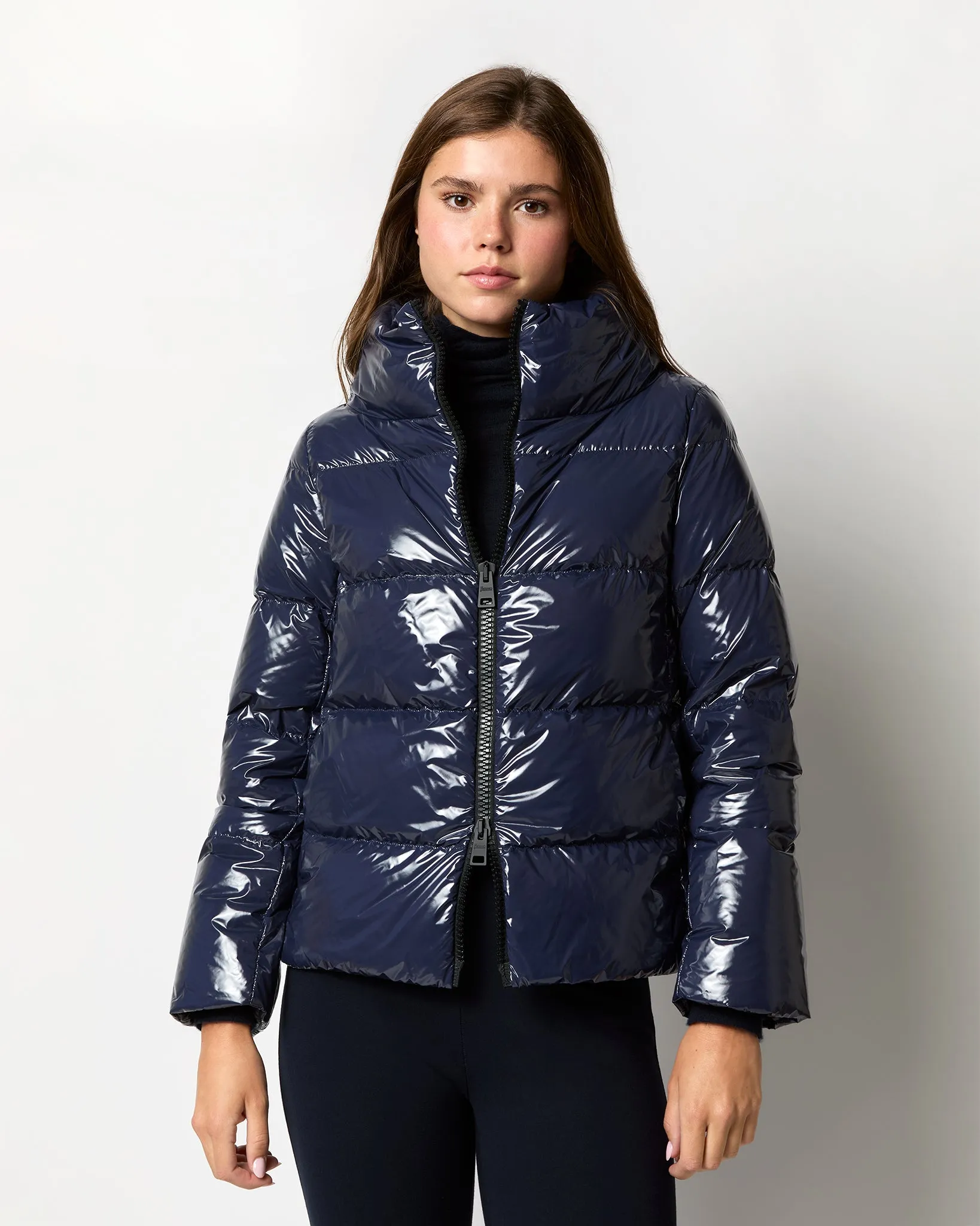 Gloss Short Jacket in Navy