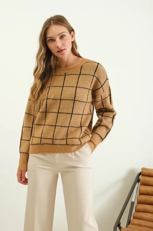 Grid Pullover Sweater