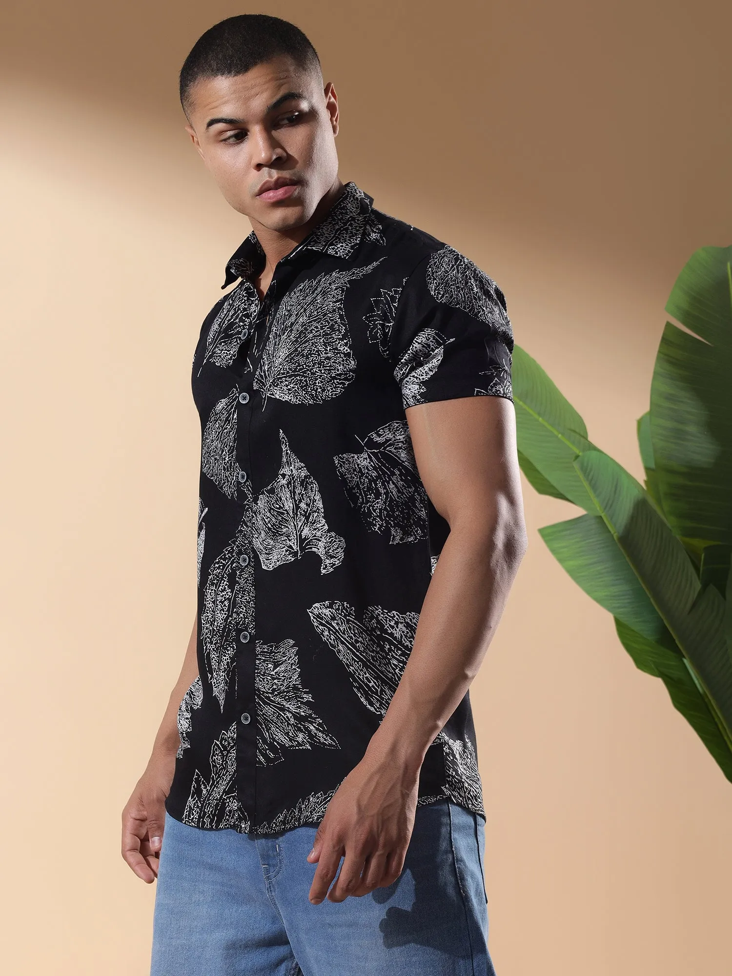 Half Casual Printed Cotton Shirt Regular Fit For Man