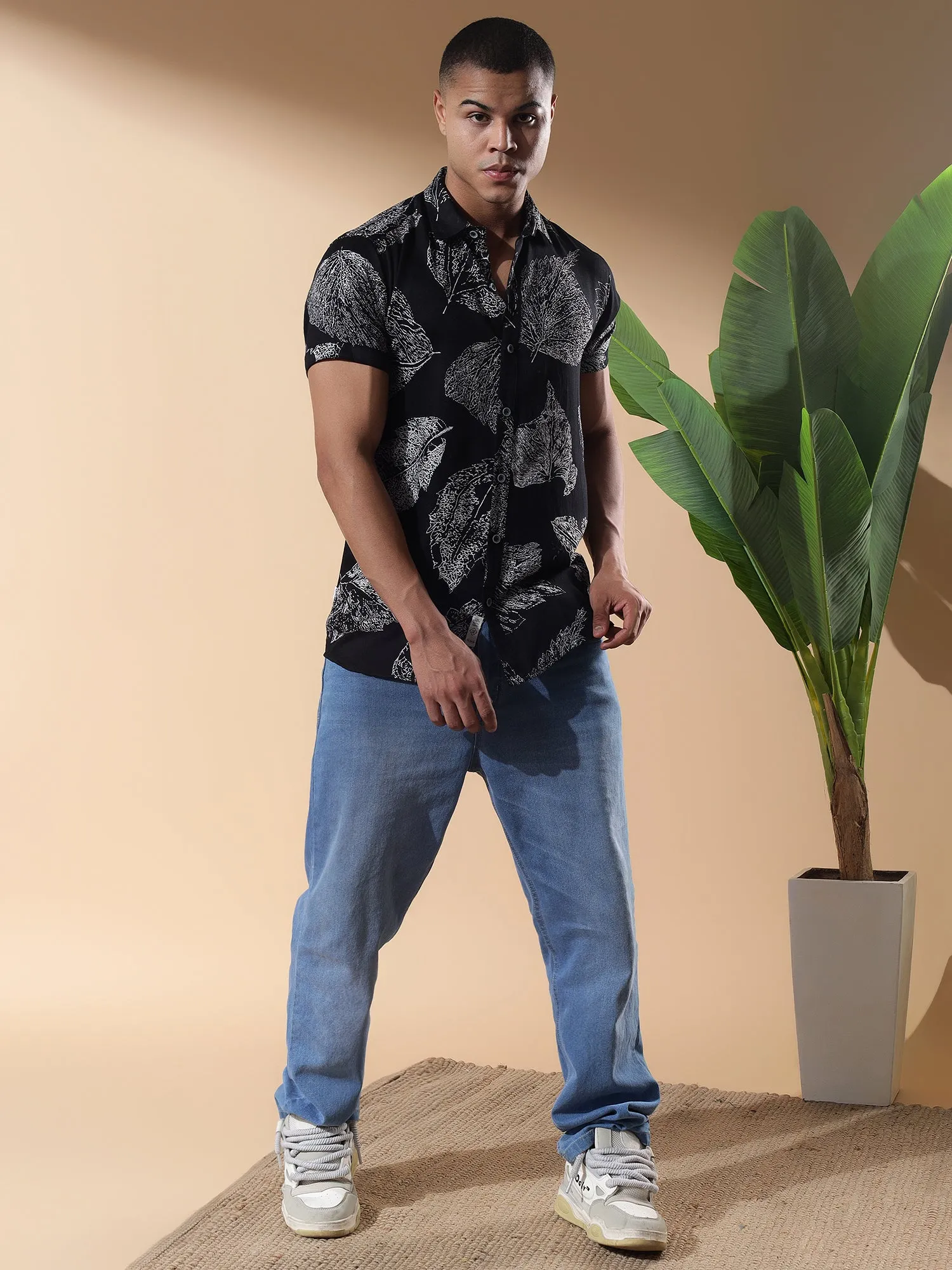 Half Casual Printed Cotton Shirt Regular Fit For Man