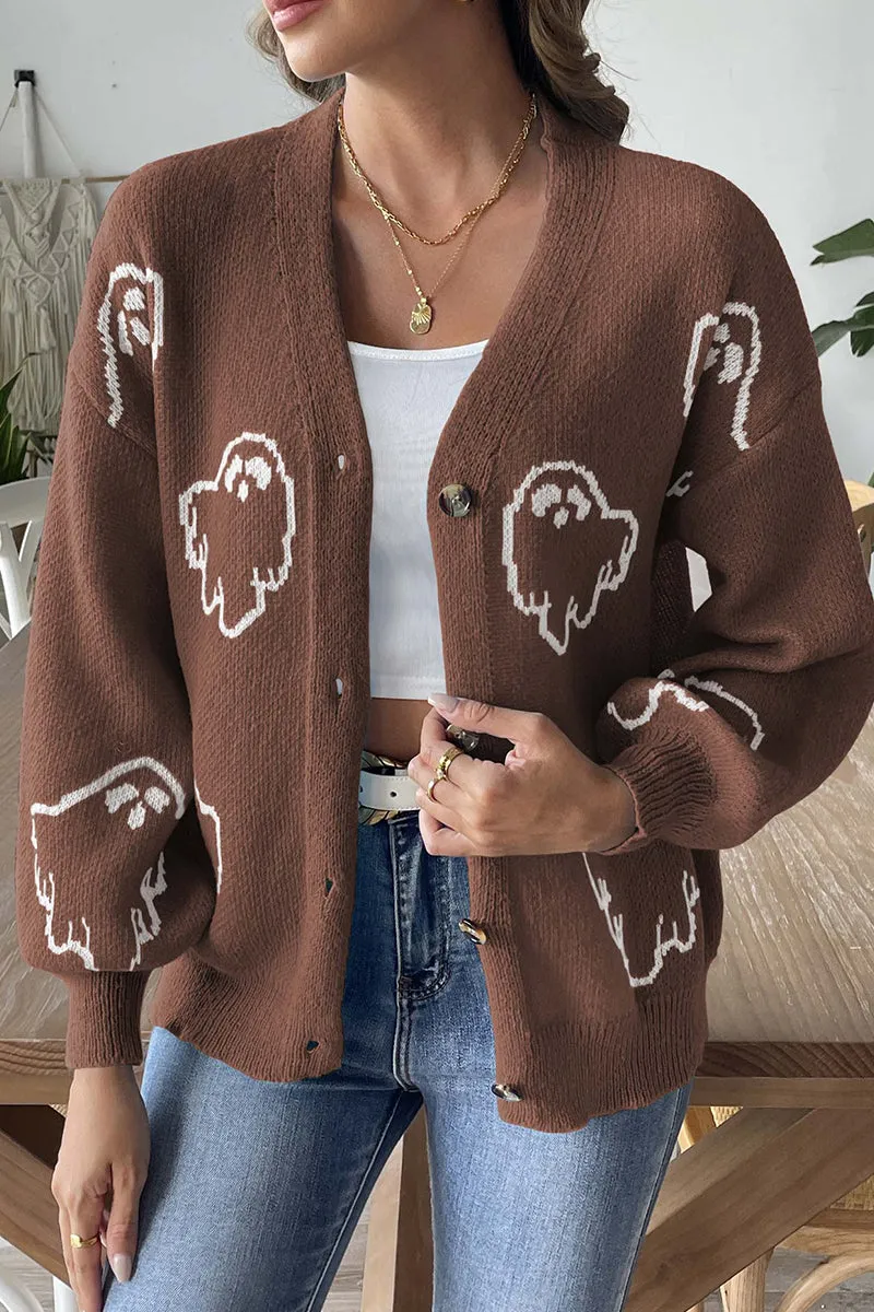 HWR1204 Playful Ghost Knit Cardigan