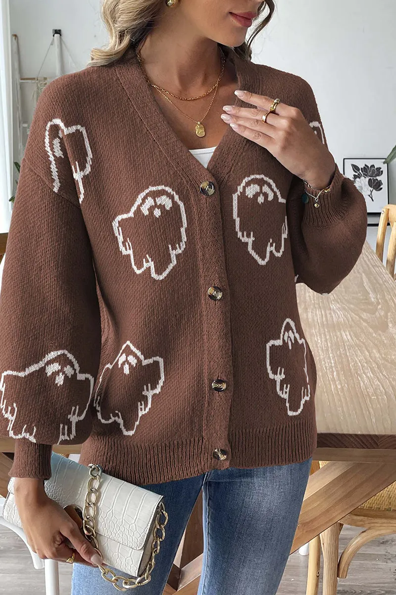 HWR1204 Playful Ghost Knit Cardigan