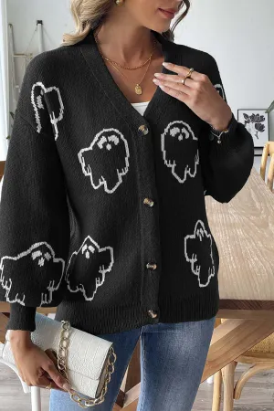 HWR1204 Playful Ghost Knit Cardigan