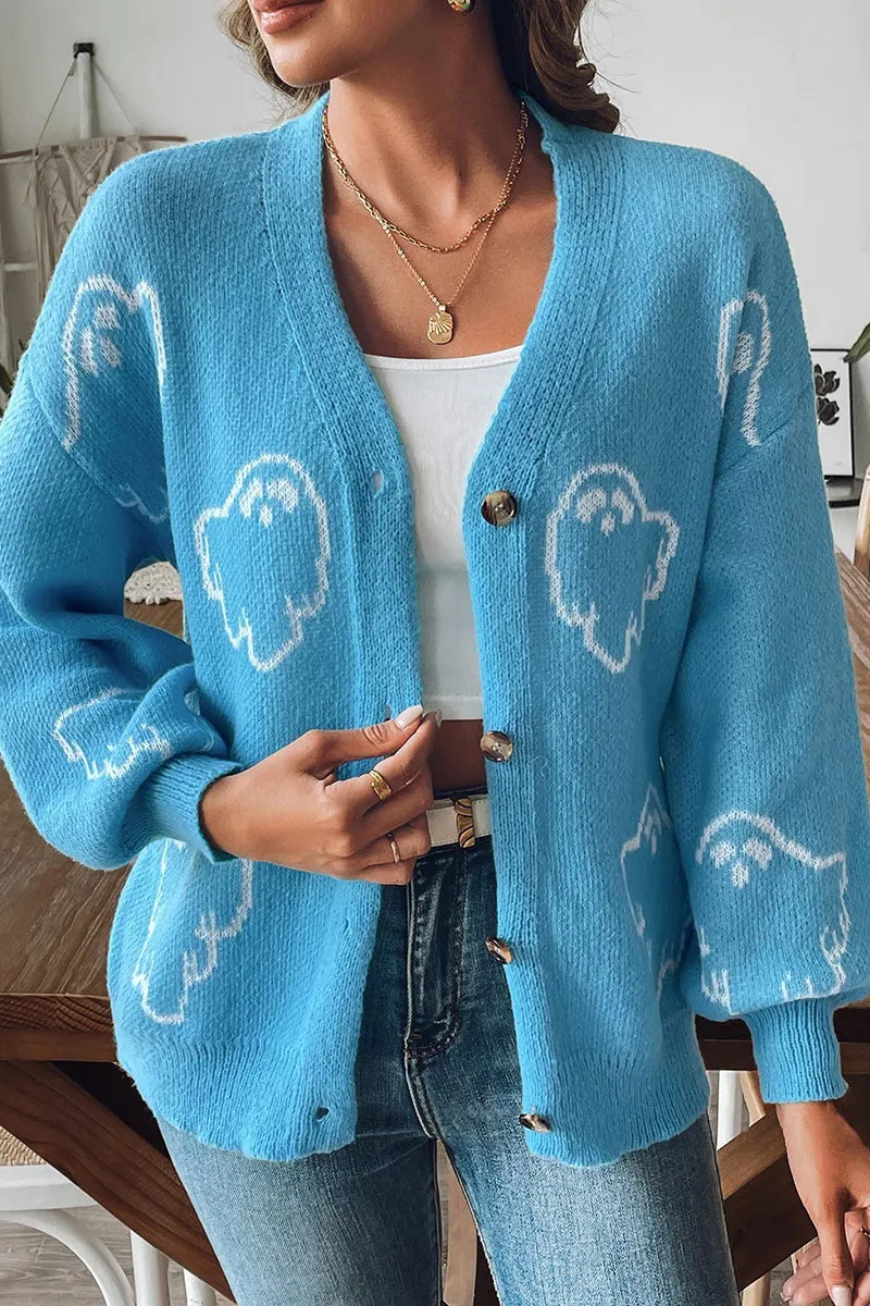 HWR1204 Playful Ghost Knit Cardigan