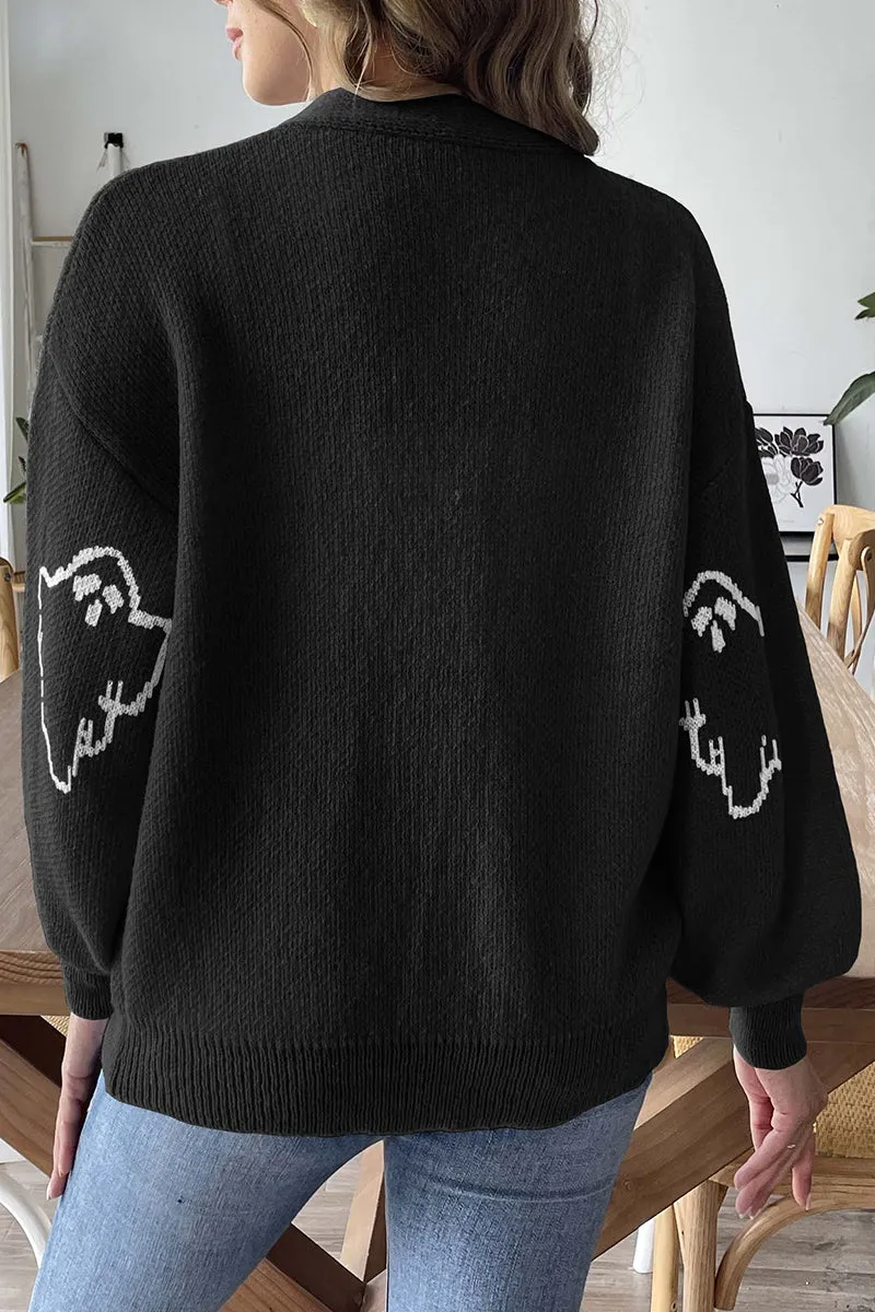 HWR1204 Playful Ghost Knit Cardigan