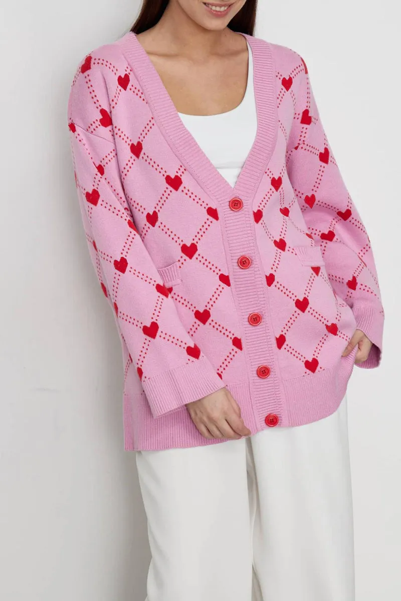 HWT1119 Sweetheart Knit Cardigan