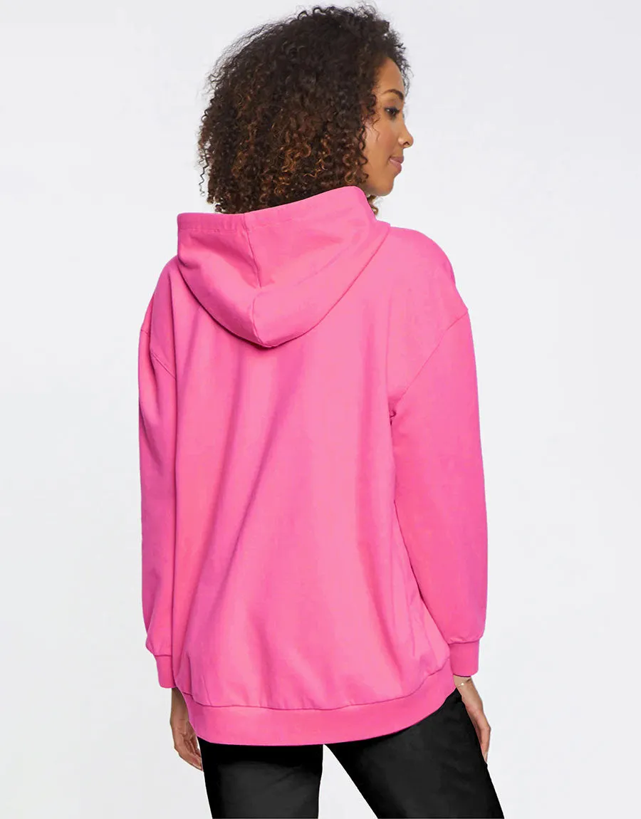 Ladies Pullover Hood, Dark Pink