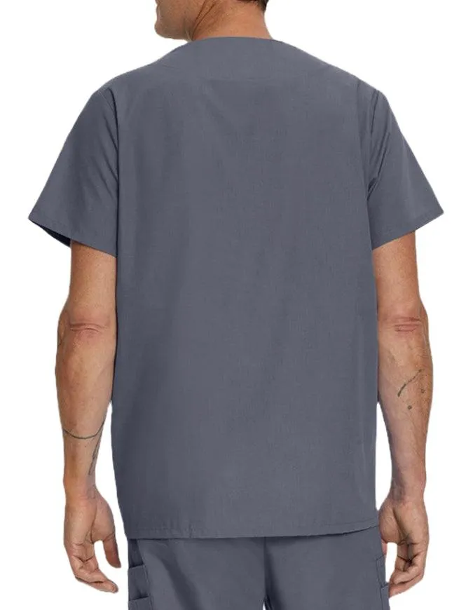 Landau Men's Multiple Pockets V-Neck Solid Nurse Scrub Top