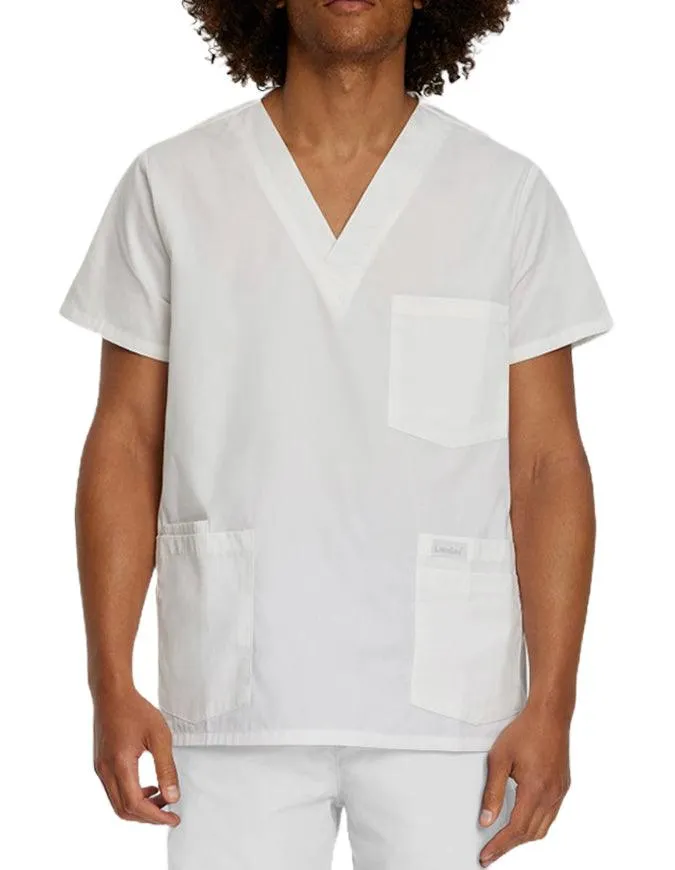 Landau Men's Multiple Pockets V-Neck Solid Nurse Scrub Top