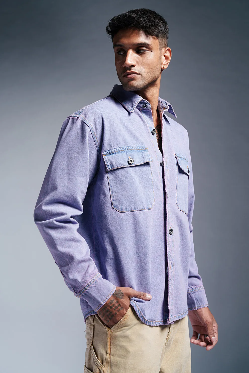 Lavender Fury Men's Denim Jacket