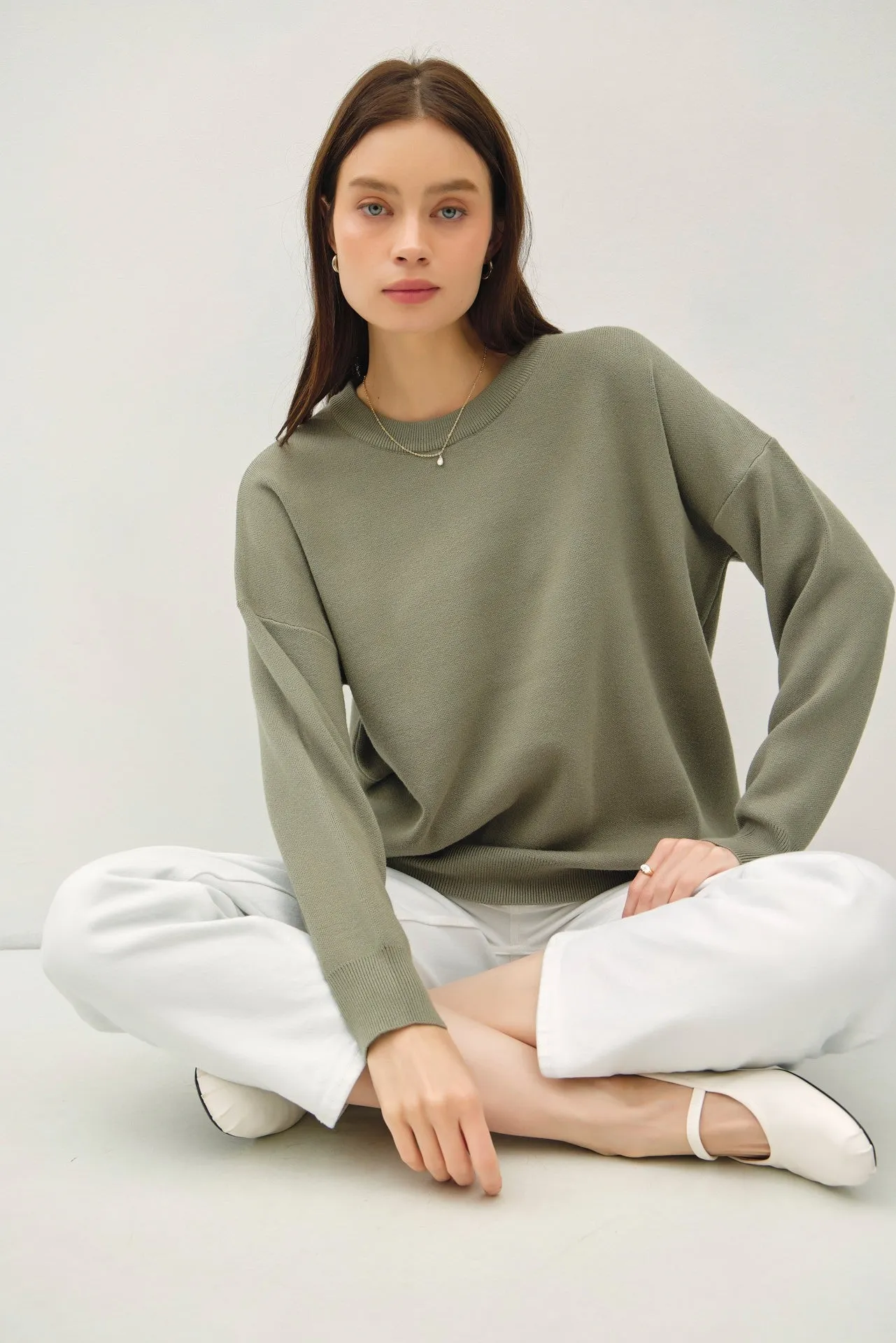 Lennox Basic Blouson Sleeve Pullover Sweater