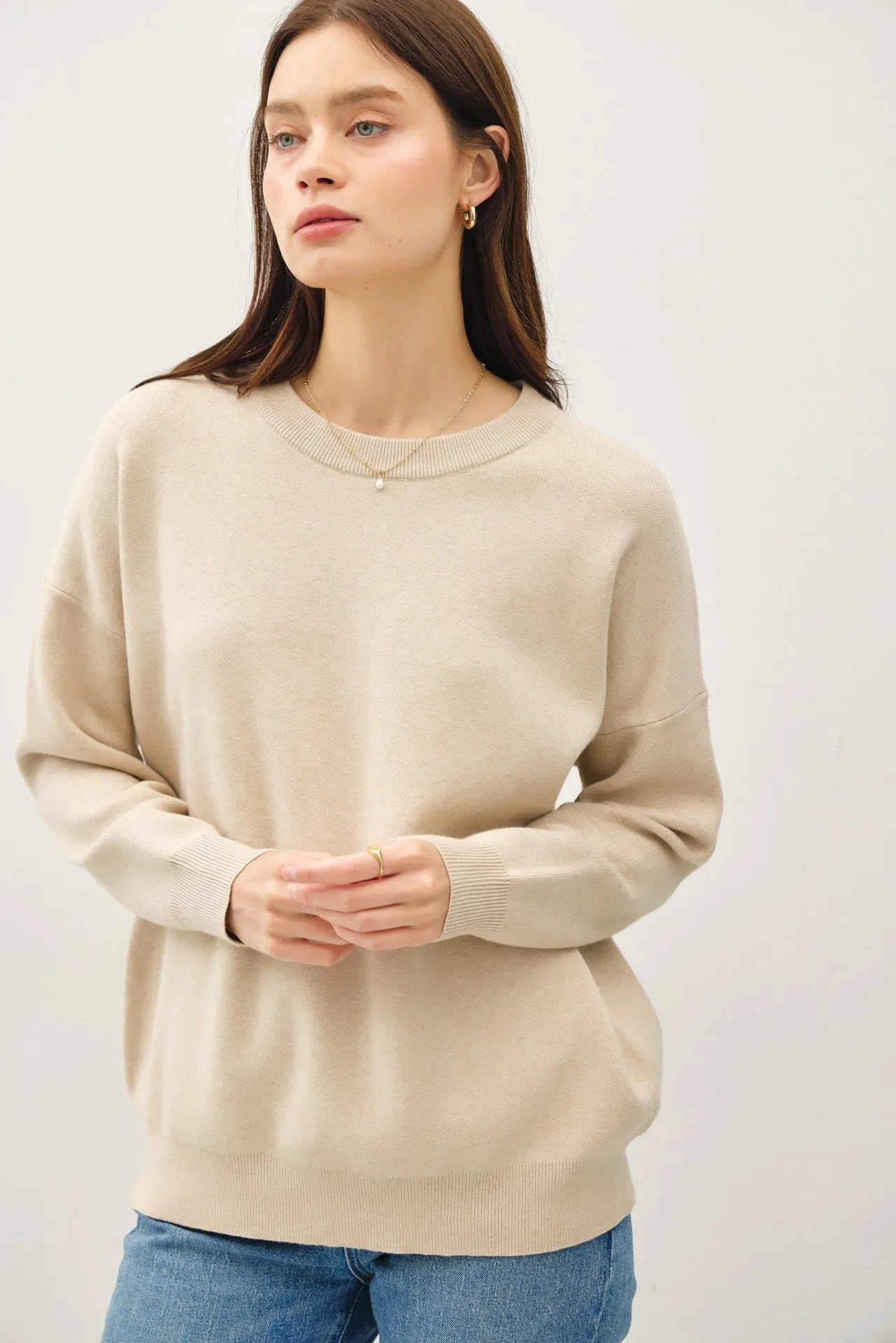 Lennox Basic Blouson Sleeve Pullover Sweater