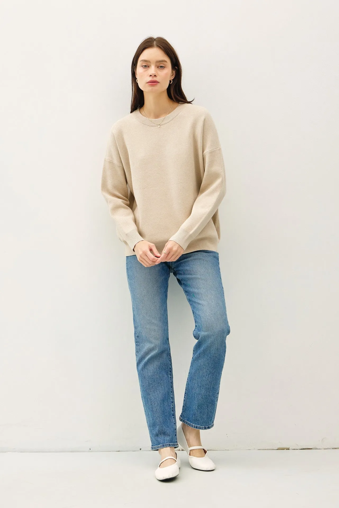 Lennox Basic Blouson Sleeve Pullover Sweater