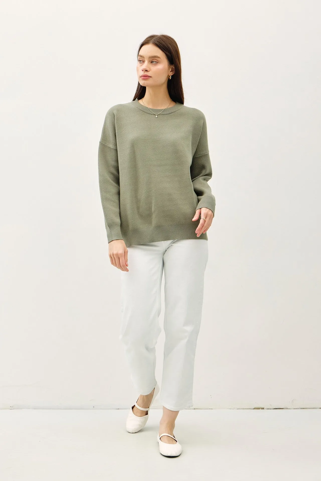 Lennox Basic Blouson Sleeve Pullover Sweater