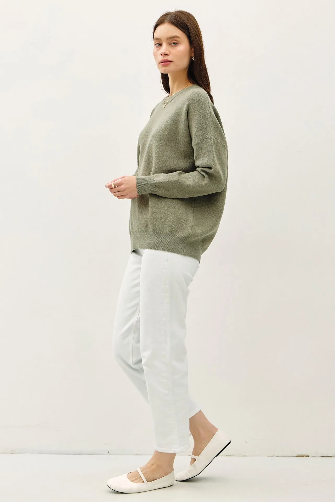 Lennox Basic Blouson Sleeve Pullover Sweater