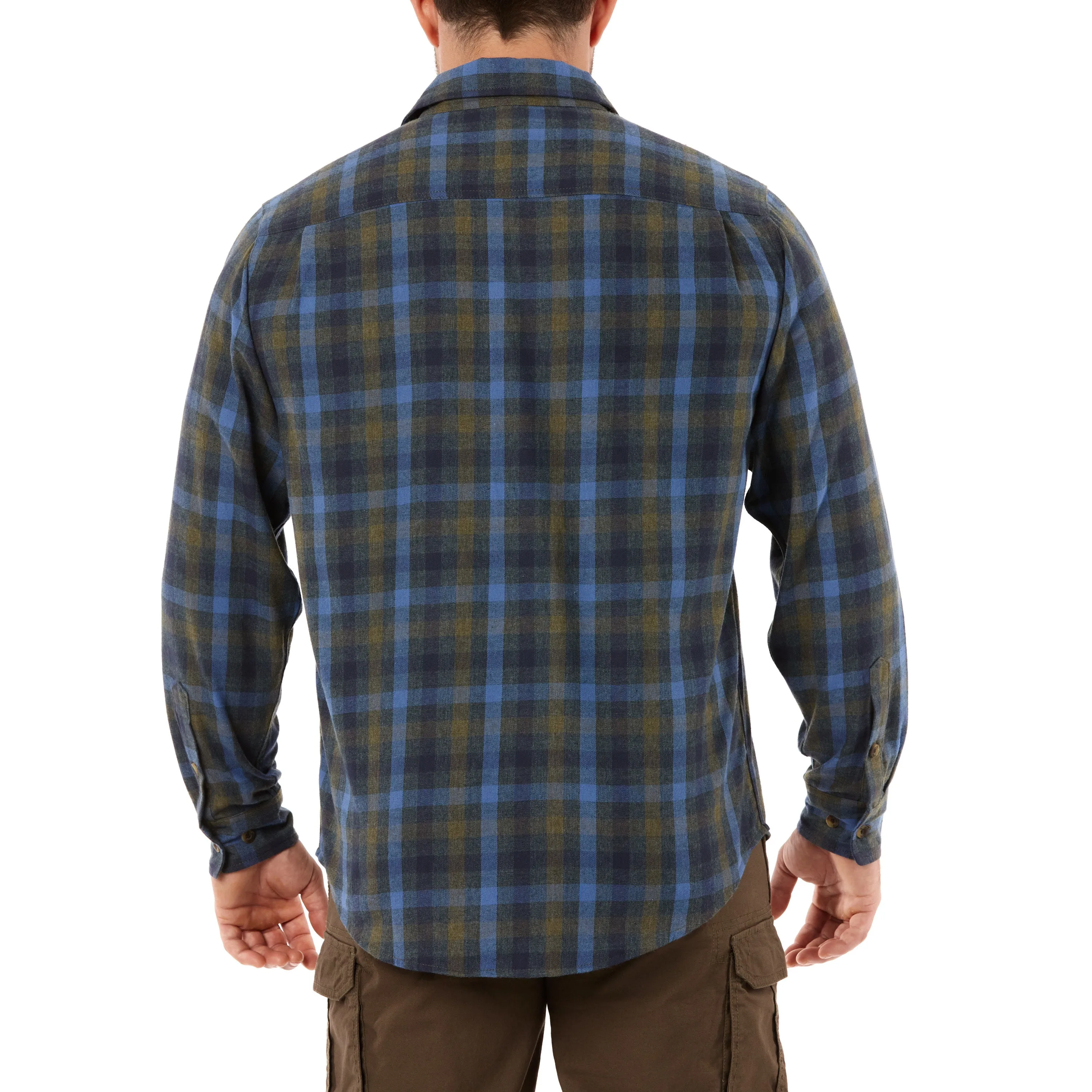 LONG SLEEVE 2-POCKET PLAID FLANNEL SHIRT WITH PEN-SLOT