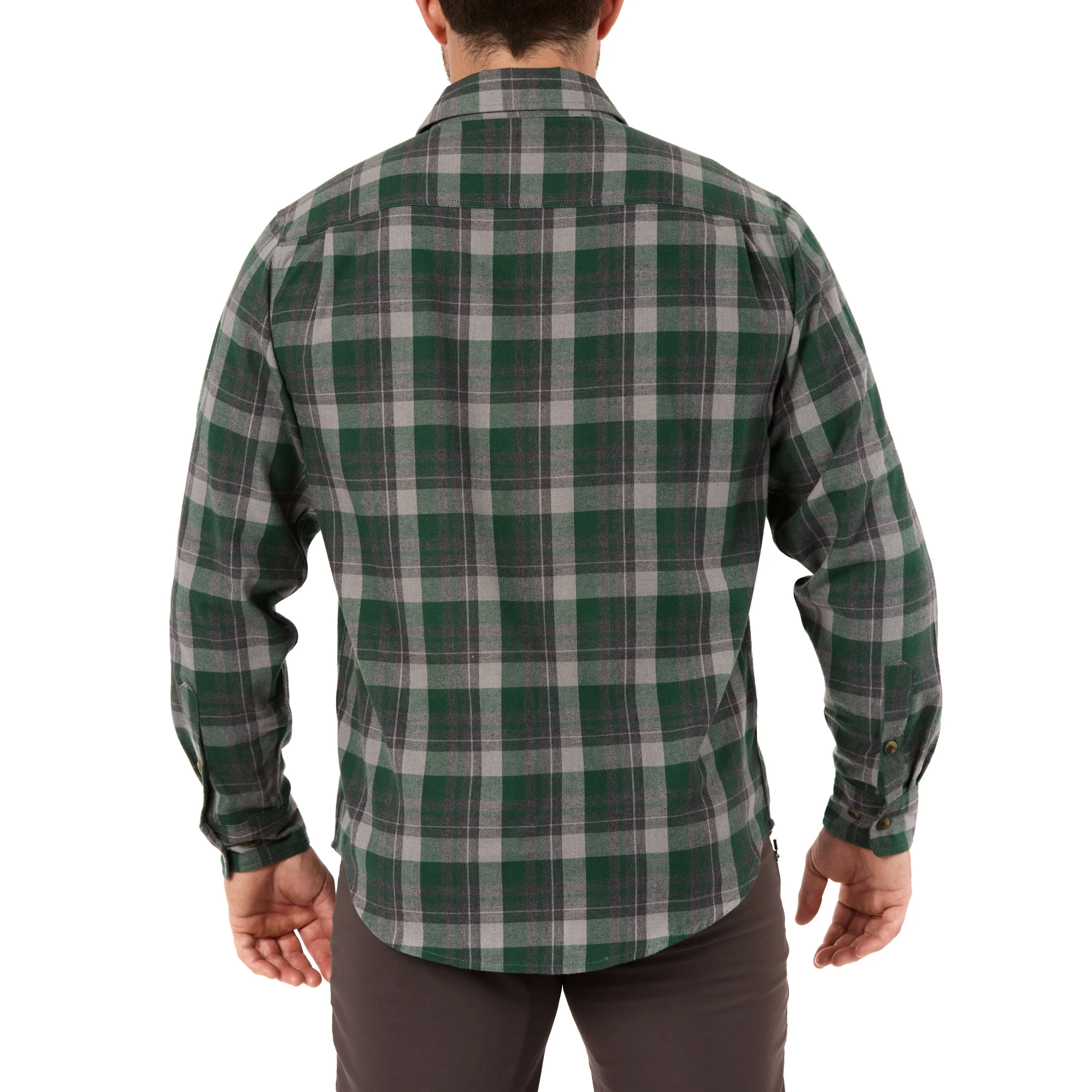 LONG SLEEVE 2-POCKET PLAID FLANNEL SHIRT WITH PEN-SLOT